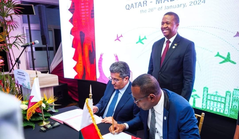 Qatar and Madagascar Sign MOU in Air Transport